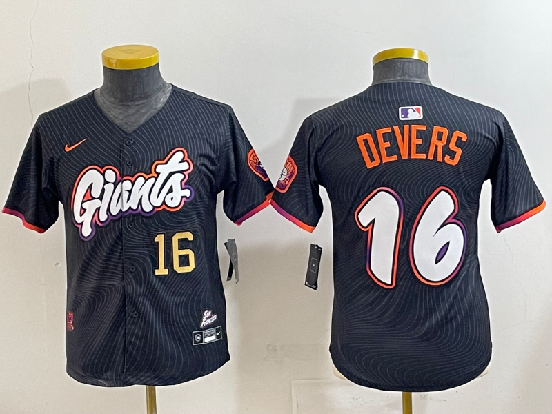 Men 2025 San Francisco Giants #16 Devers Black Joint Name Nike MLB Jersey style 23->san francisco giants->MLB Jersey
